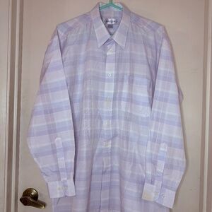 Buono Uomo Men’s Long Sleeve Striped Dress Shirt Size L